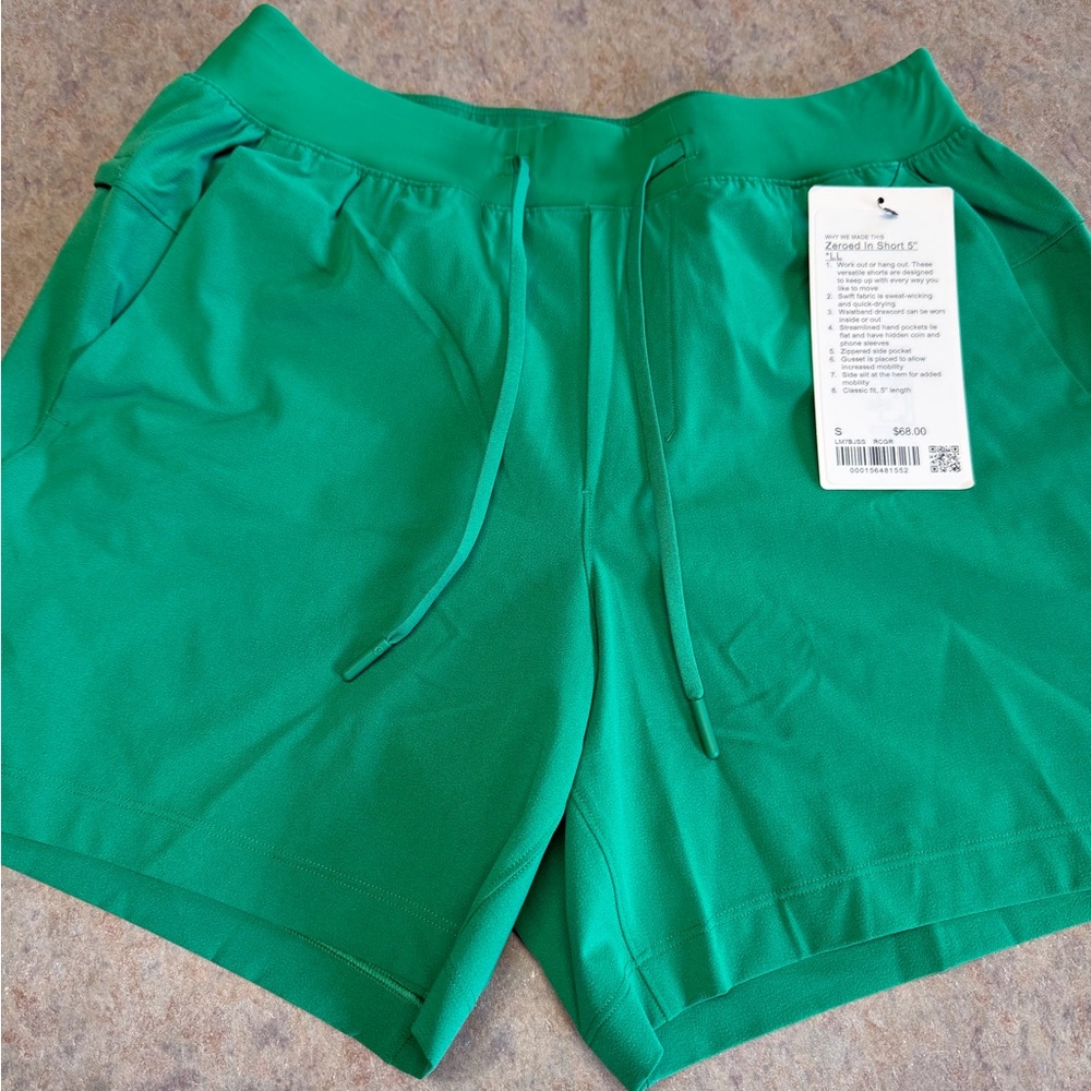 lululemon athletica Emerald Green Drawstring Athletic Shorts